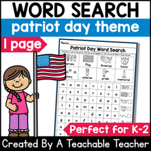 Patriot Day Word Search