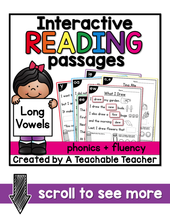 Interactive Reading Passages - Long Vowels