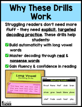 Decoding Drills for Building Phonics Fluency - The Long Vowels Edition