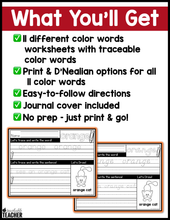 Color Words Trace and Draw