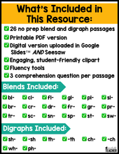 All-in-One Reading Passages - Blends and Digraphs