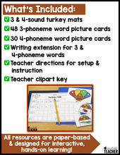 Thanksgiving/November Phonemic Awareness Activities: Segmenting & Blending Sounds