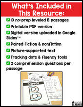 Level B Reading Comprehension Passages and Questions