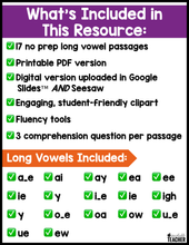 All-in-One Reading Passages - Long Vowels