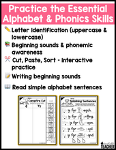 Summer Review Letter Sounds Activities- NO PREP Phonics Worksheets
