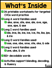 Blend and Read - CVCe Words