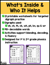 Blend and Read - Words with Digraphs