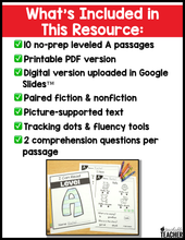 Level A Reading Comprehension Passages and Questions