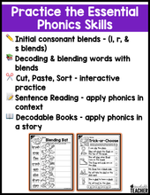 Halloween Blends Activities- NO PREP Phonics Worksheets