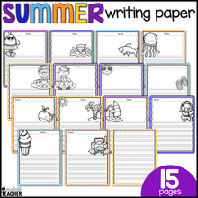 Summer Theme Writing Paper