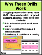 Decoding Drills for Building Phonics Fluency - The Short Vowel Edition