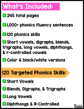 Phonics Based Fluency Sentences- THE BUNDLE