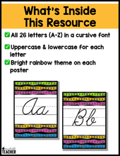 Bright Cursive Alphabet Posters