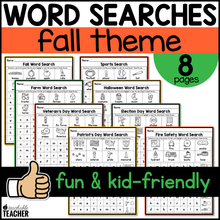 Fall Themed Word Searches