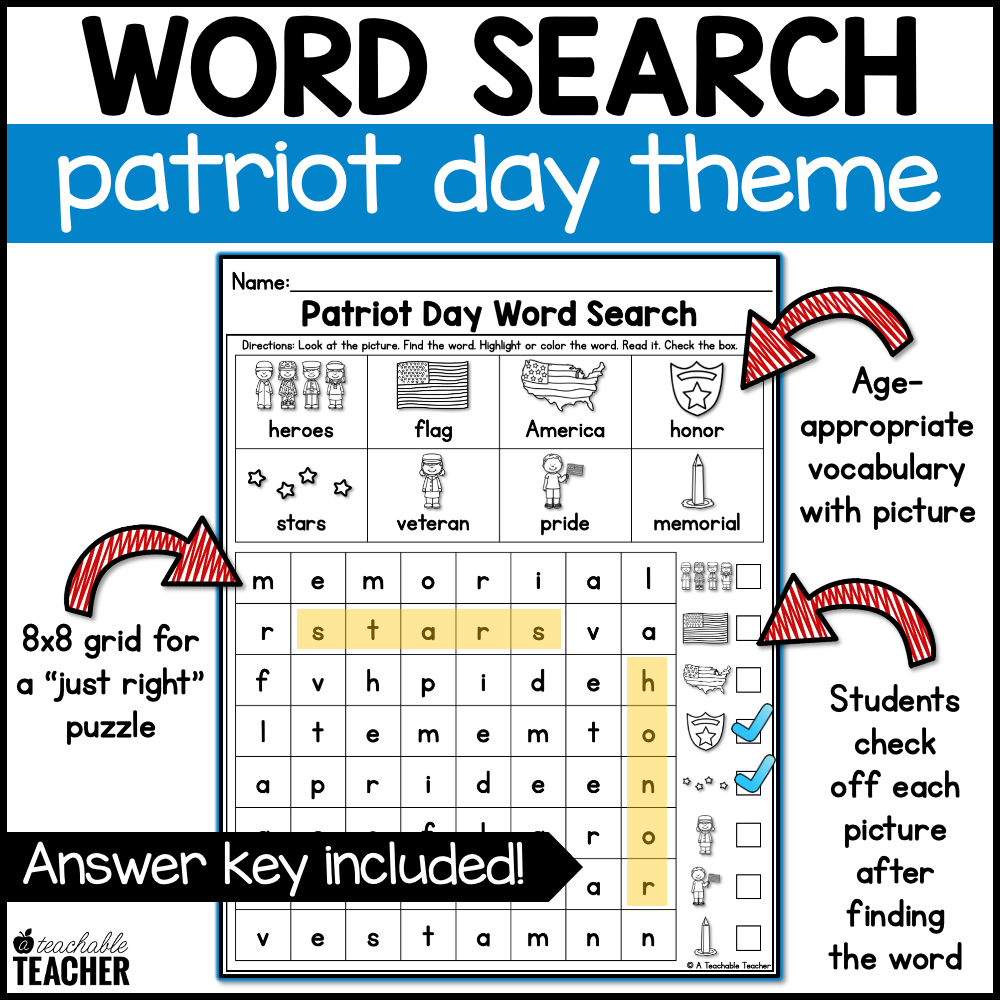 patriot-day-word-search-a-teachable-teacher for Free Printable Patriot Day Worksheets Patriot Day Word Search – A Teachable Teacher for Free Printable Patriot Day Worksheets