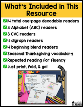 Thanksgiving Decodable Readers