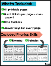 Phonics Exit Tickets - The Rhyming and Syllables Edition