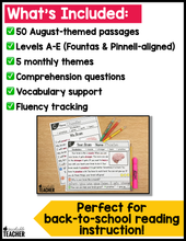 August Guided Reading Passages - Levels A-E
