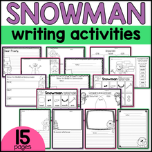 Snowman Writing Activities - K-1