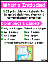 Decodable Sentence Pyramids- Diphthong Words