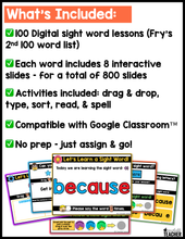 Digital High Frequency Word Lessons- SET #2