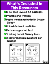 Level AA Reading Comprehension Passages and Questions - Set Two