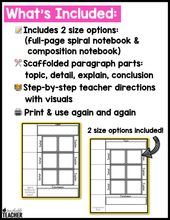 Interactive Notebook - Paragraph Builder for Any Subject