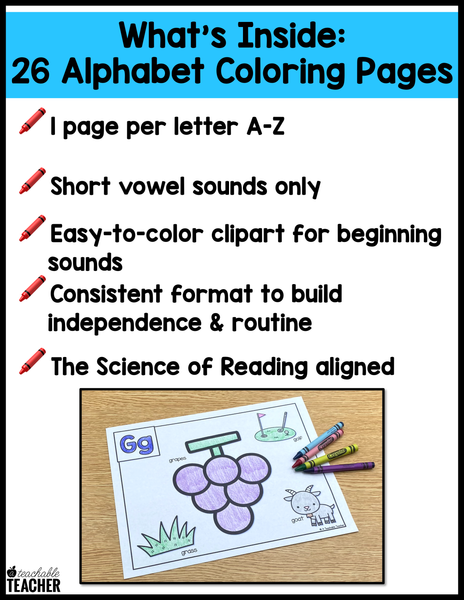 Alphabet Coloring Pages – A Teachable Teacher