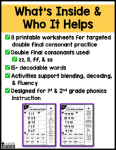 Blend and Read - Words with Double Final Consonants