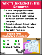 Double Final Consonants Decodable Readers