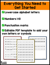 Letter Stickers for Building Blocks- Editable