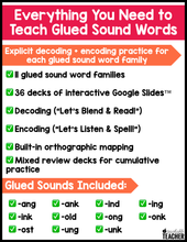 Digital Phonics Glued Sound Words Google Slides for Decoding and Encoding SOR