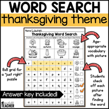 Thanksgiving Word Search