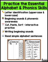 Halloween Letter Sounds Activities- NO PREP Phonics Worksheets