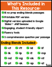 All-in-One Reading Passages - Ending Blends