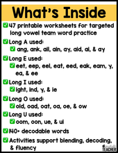 Blend and Read - Words with Long Vowels