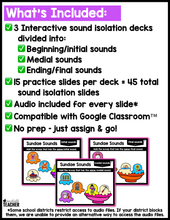 Sound Isolation Google Slides™ | Sundae Sounds- Beginning, Medial, Ending Sounds Game