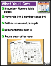 Move and Master Fluency Tables - Numbers Edition