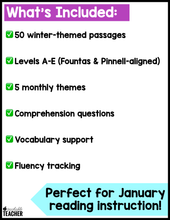 January Guided Reading Passages - Levels A-E