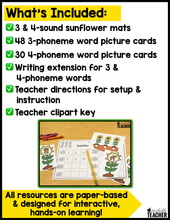 September Sunflower Sounds Phonemic Awareness Activities: Segmenting & Blending Sounds
