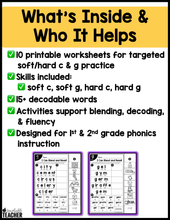 Blend and Read - Words with Soft/Hard C/G