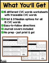 CVC Words Trace and Draw