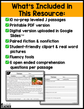 Level J Reading Comprehension Passages and Questions