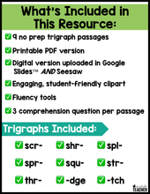 All-in-One Reading Passages - Trigraphs