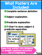 Subject and Predicate Mini Posters