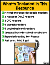 Back to School Decodable Readers
