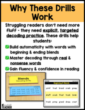 Decoding Drills for Building Phonics Fluency - The Blends Edition