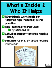 High Frequency Word Sentences for Fluency- Set #2