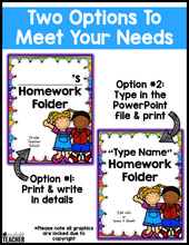 Editable Homework Folder for Primary Grades