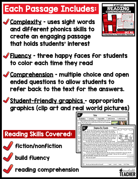 Level H Reading Comprehension Passages and Questions - Set Two – A ...